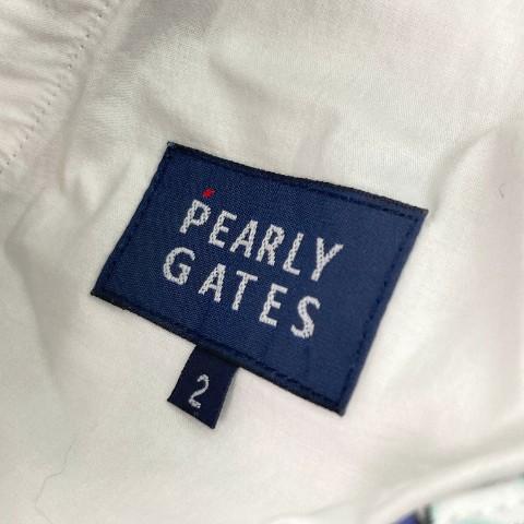 PEARLY GATES パーリーゲイツ  ストレッチパンツ 総柄 ブルー系 2 ゴルフウェア レディースの画像