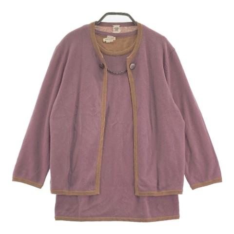 HERMES エルメス アンサンブル カシミヤ パープル系 ME レディース : 1 