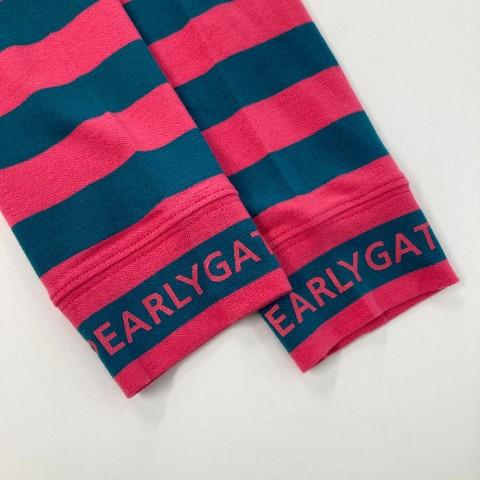 【新品】PEARLY GATES パーリーゲイツ 2021年モデル ハイネック長袖Tシャツ ボーダー柄 ピンク系 0 ゴルフウェア レディースの画像