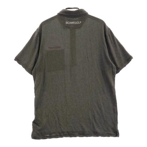 BEAMS GOLF ビームスゴルフ 2023年モデル カシミヤ混 半袖ポロシャツ  グレー系 L ゴルフウェア メンズの画像
