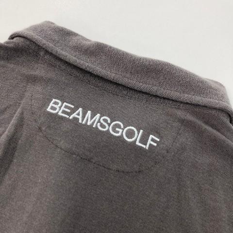 BEAMS GOLF ビームスゴルフ 2023年モデル カシミヤ混 半袖ポロシャツ  グレー系 L ゴルフウェア メンズの画像