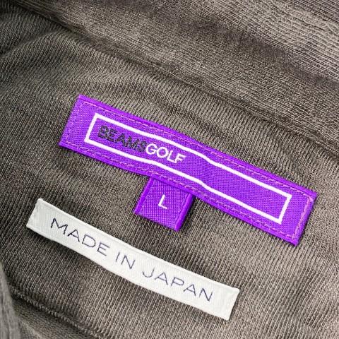 BEAMS GOLF ビームスゴルフ 2023年モデル カシミヤ混 半袖ポロシャツ  グレー系 L ゴルフウェア メンズの画像