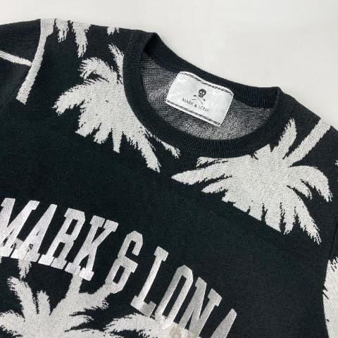 MARK&LONA マークアンドロナ ニットセーター ヤシの木 総柄 MARK&LONA マークアンドロナ ニットセーター ヤシの木 総柄