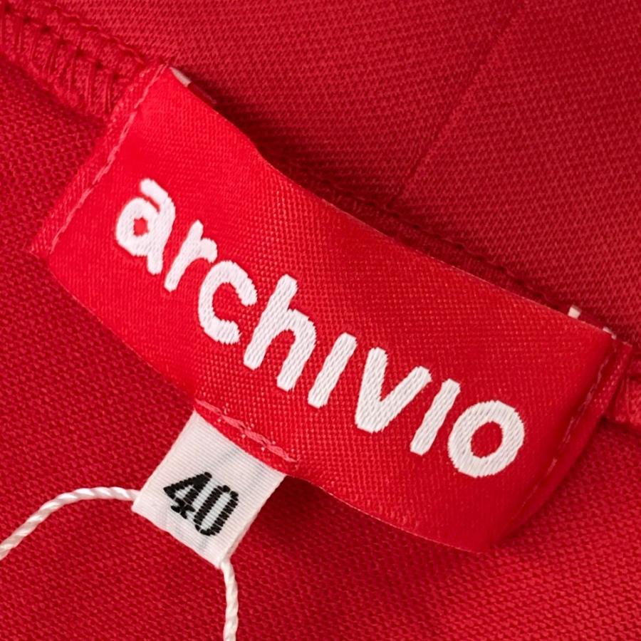 【新品】ARCHIVIO アルチビオ  ハイネックノースリーブTシャツ アイスクリーム レッド系 40 ゴルフウェア レディースの画像