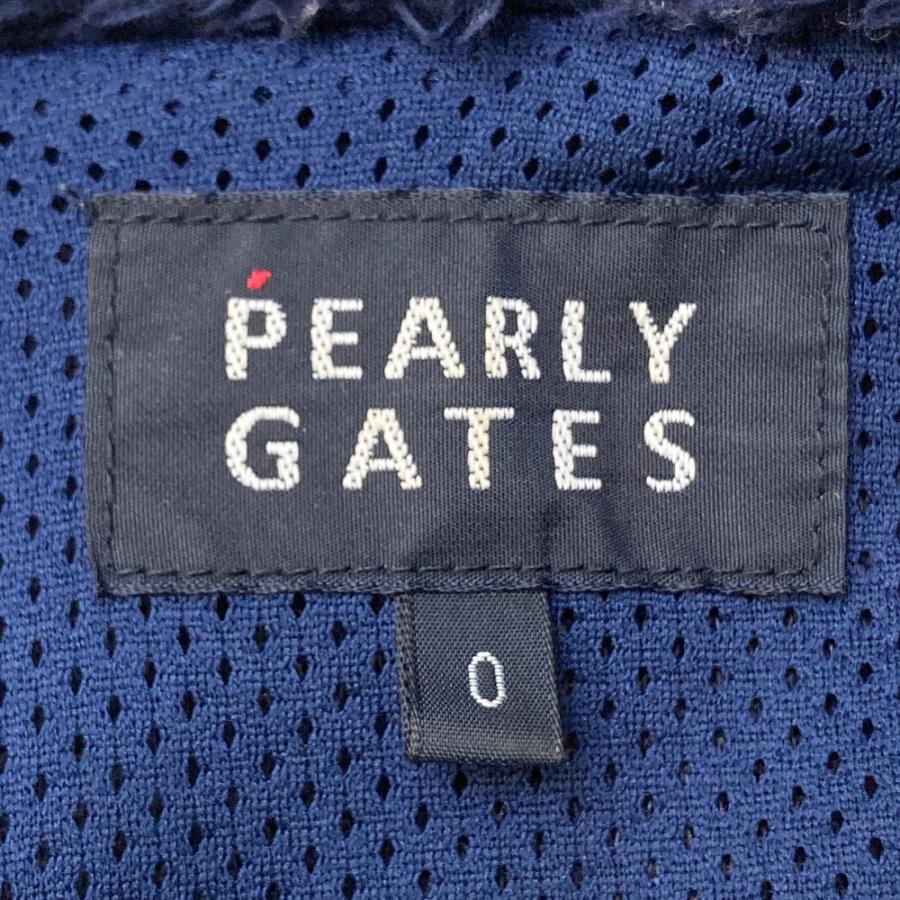 PEARLY GATES パーリーゲイツ ボア ジップパーカー ワッペン ネイビー