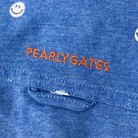 PEARLY GATES パーリーゲイツ 055-0160446 半袖ポロシャツ ニコ 総柄 ブルー系 0 ゴルフウェア レディースの画像