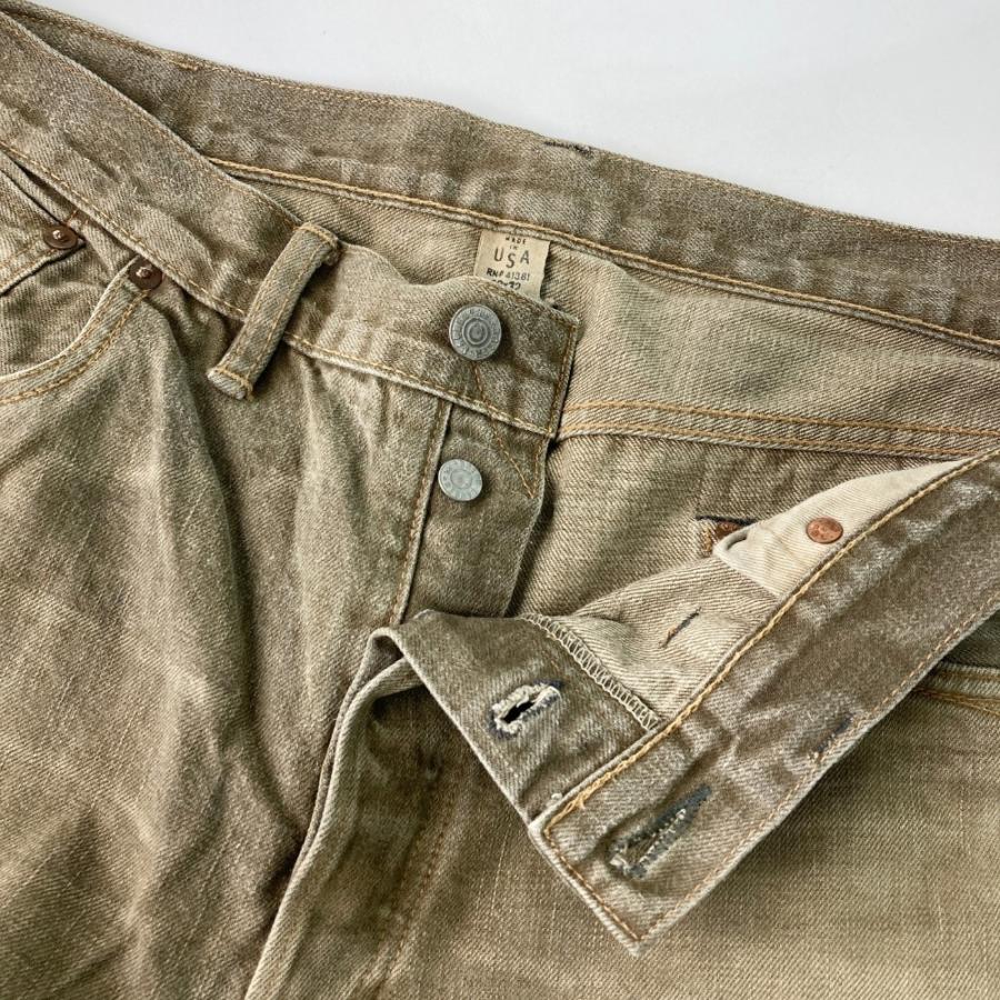 RRL ダブルアールエル デニムパンツ ダメージ加工 ブラウン系 38×32 