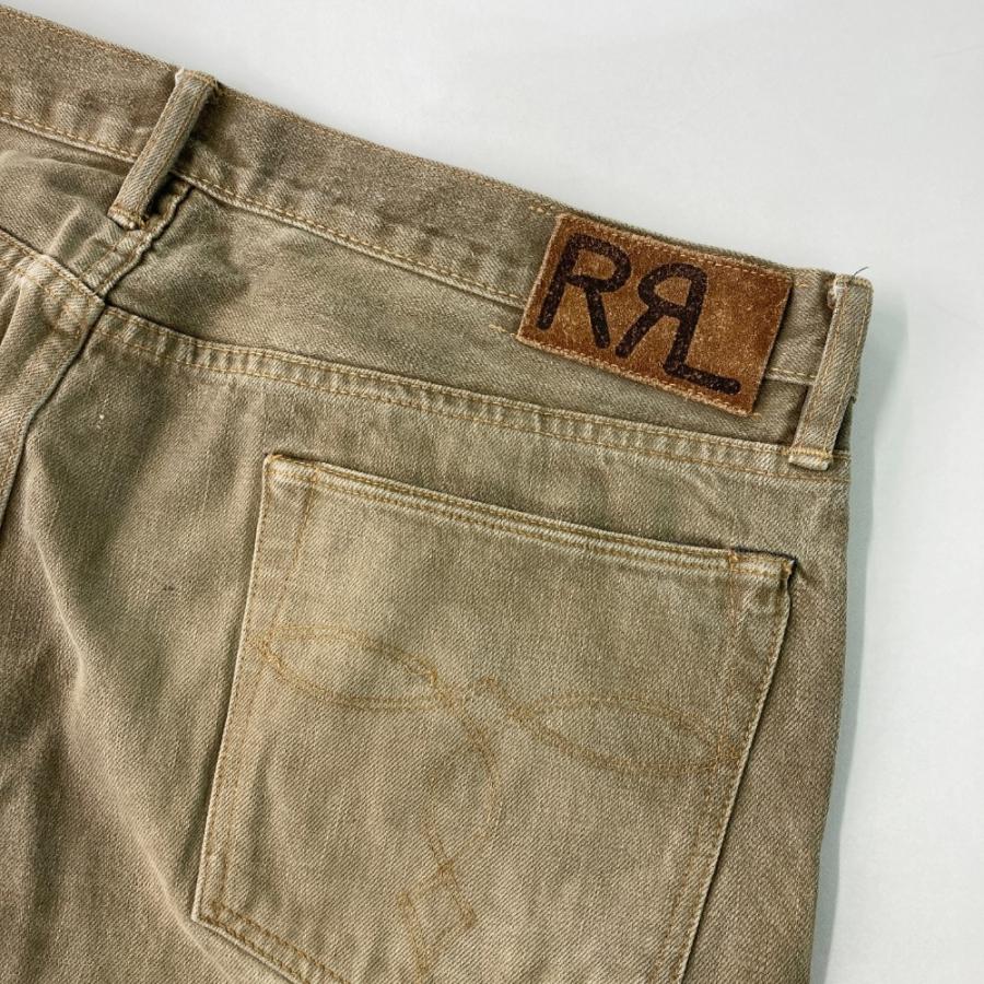 RRL ダブルアールエル デニムパンツ ダメージ加工 ブラウン系 38×32 