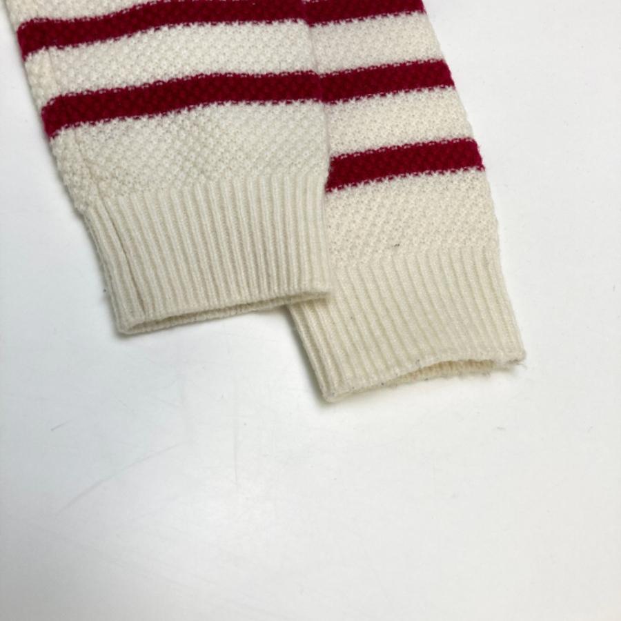 BEAMS GOLF ビームスゴルフ  ウール混 ニットセーター ボーダー柄 ホワイト系 M ゴルフウェア レディース_8