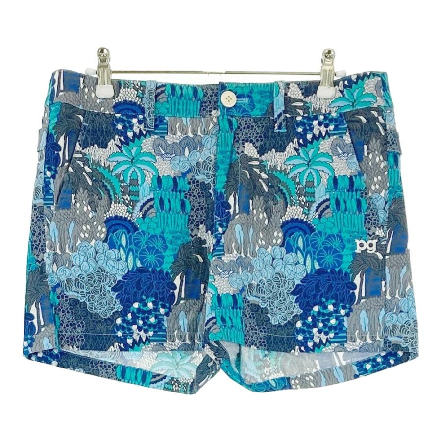 PEARLY GATES パーリーゲイツ ストレッチショートパンツ 総柄 ブルー系  