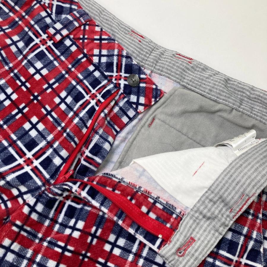 Callaway（キャロウェイ） 起毛 ストレッチパンツ チェック柄 レッド系
