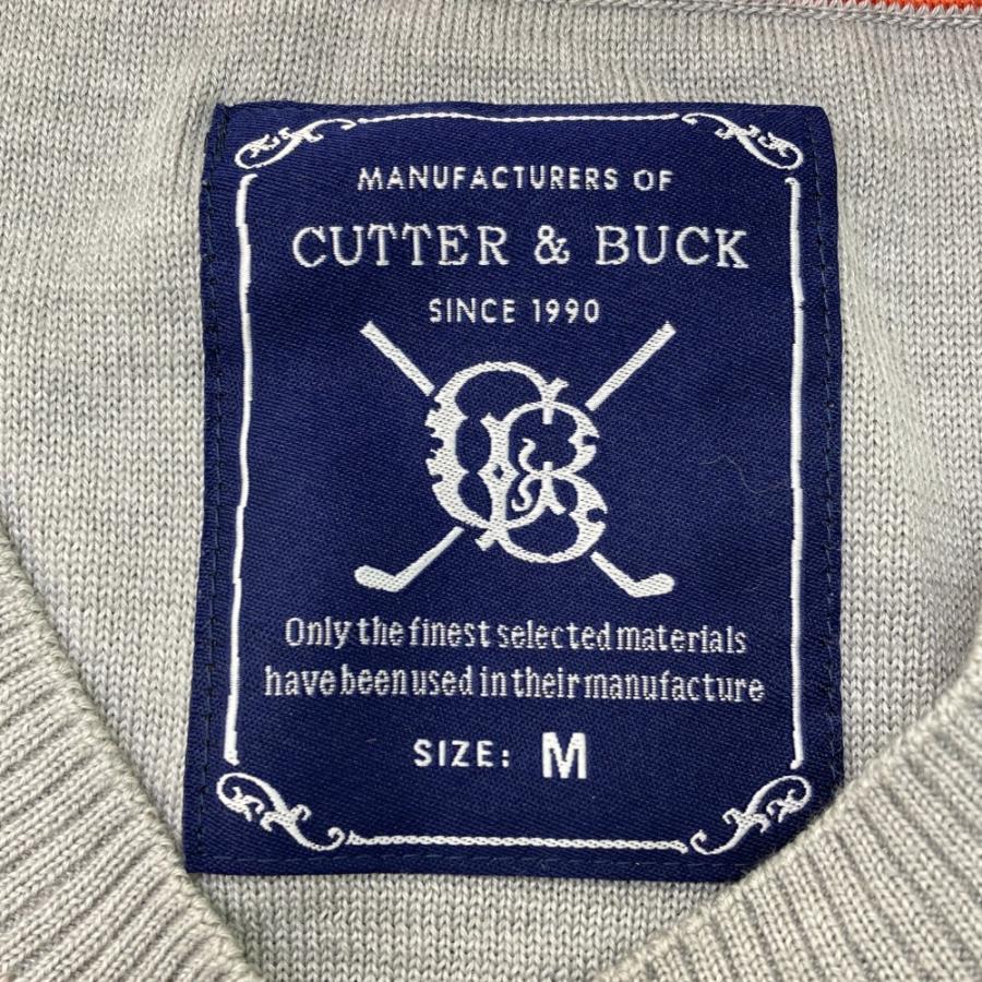 CUTTER&BUCK カッターアンドバック Vネックニットベスト オルテガ柄 グレー系 M ゴルフウェア メンズ 1240101112491ブランド古着ストスト 通販