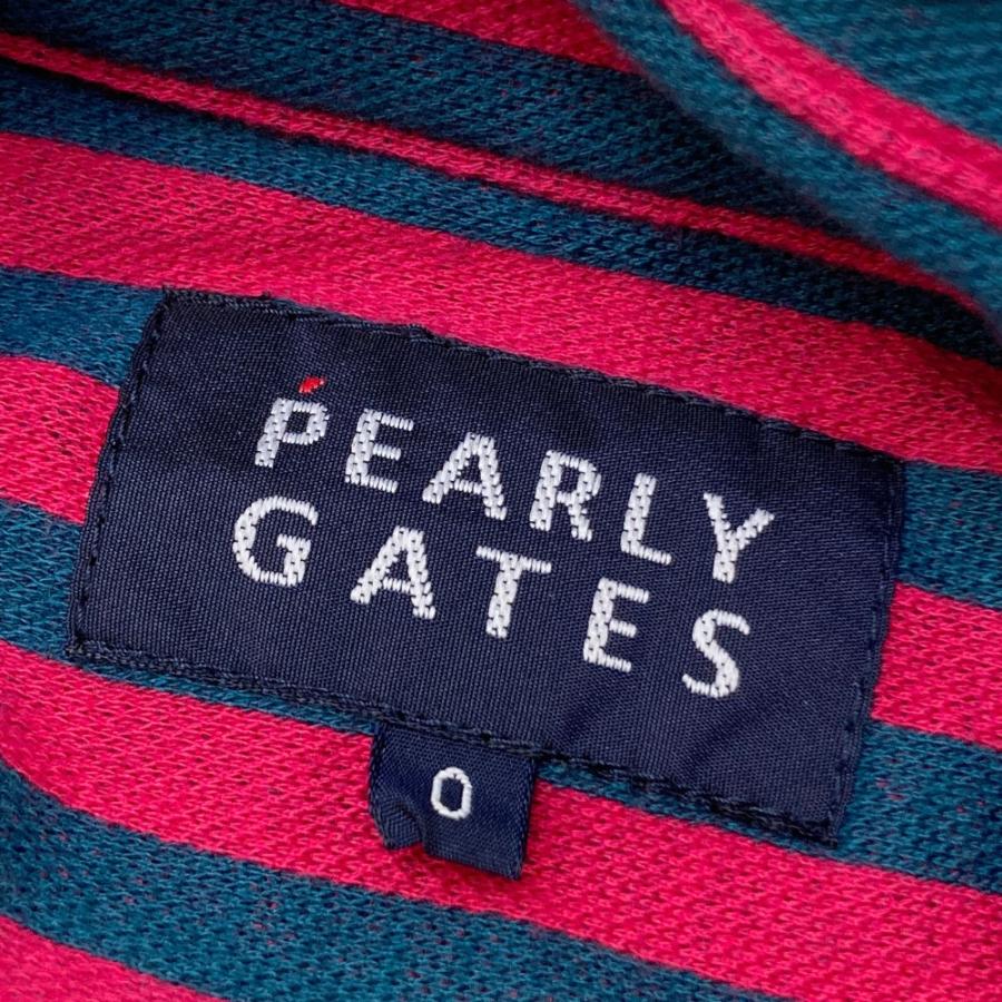 PEARLY GATES（パーリーゲイツ） 長袖ポロシャツ ストライプ柄 ピンク