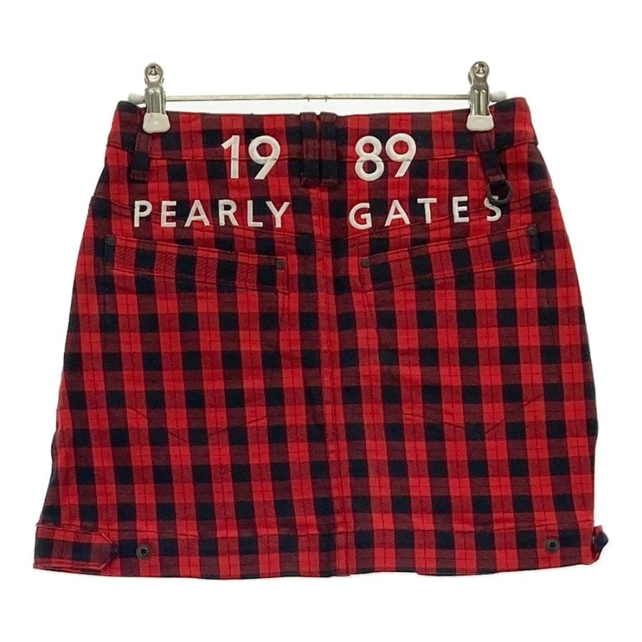 PEARLY GATES ストレッチスカート チェック柄 ゴルフウェア PEARLY GATES パーリーゲイツ ストレッチスカート ロゴ刺繍