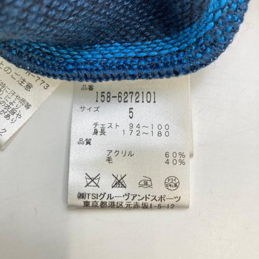 MASTER BUNNY EDITION マスターバニーエディション ウール混ジップニットジャケット ストライプ柄 ネイビー系 5 ゴルフウェア メンズ_3
