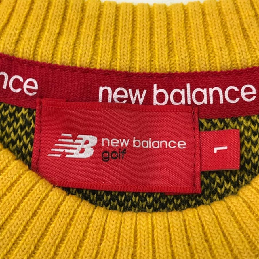 NEW BALANCE ニューバランス ウール混 ニットセーター 総柄