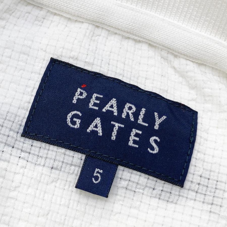 PEARLY GATES パーリーゲイツ シアサッカー 半袖ポロシャツ ホワイト系