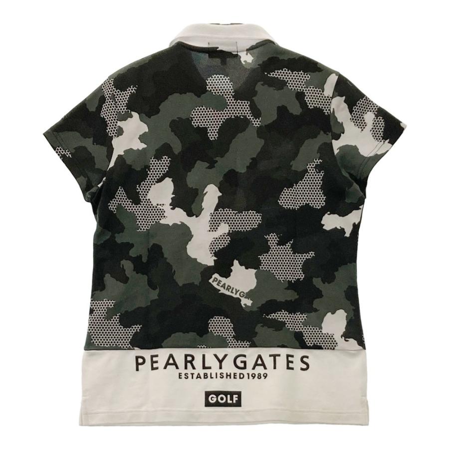 PEARLY GATES パーリーゲイツ 2022年モデル 半袖ポロシャツ 迷彩柄 カモフラ グレー系 1 ゴルフウェア レディースの画像