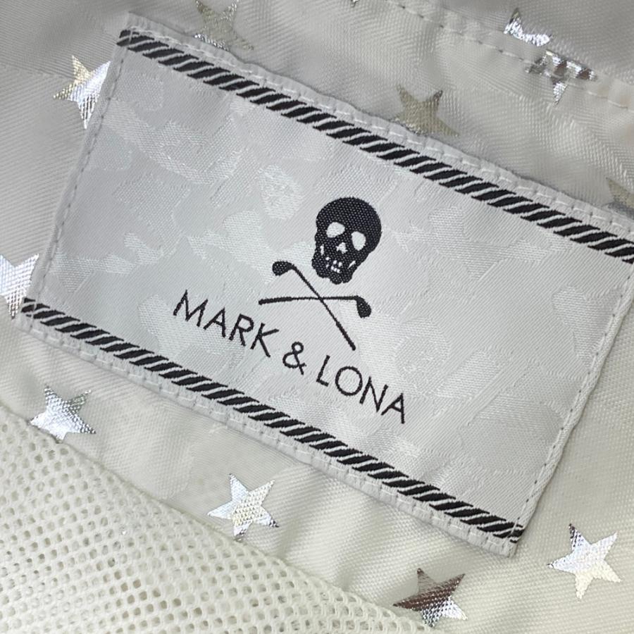 レビュー高評価のおせち贈り物 MARK&LONA マークアンドロナ 長袖ジップパーカー ジャケット 星 総柄 ホワイト系 XL ゴルフウェア メンズ