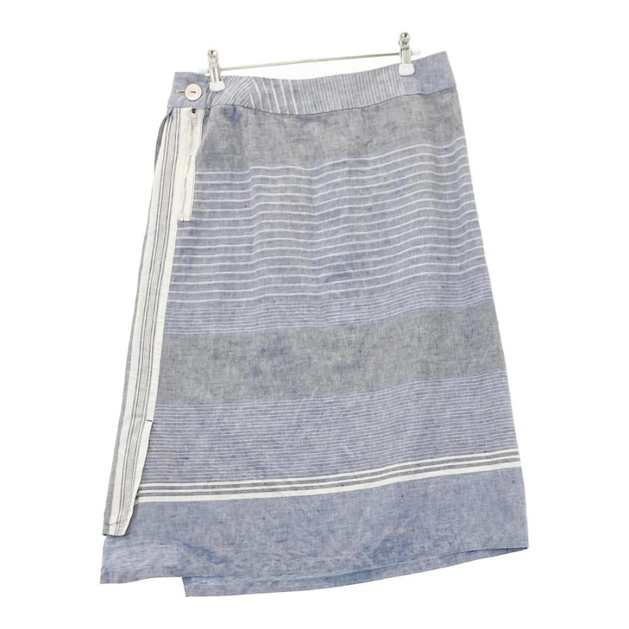 美品！Pallas Palece巻きスカートリネングリーン日本製