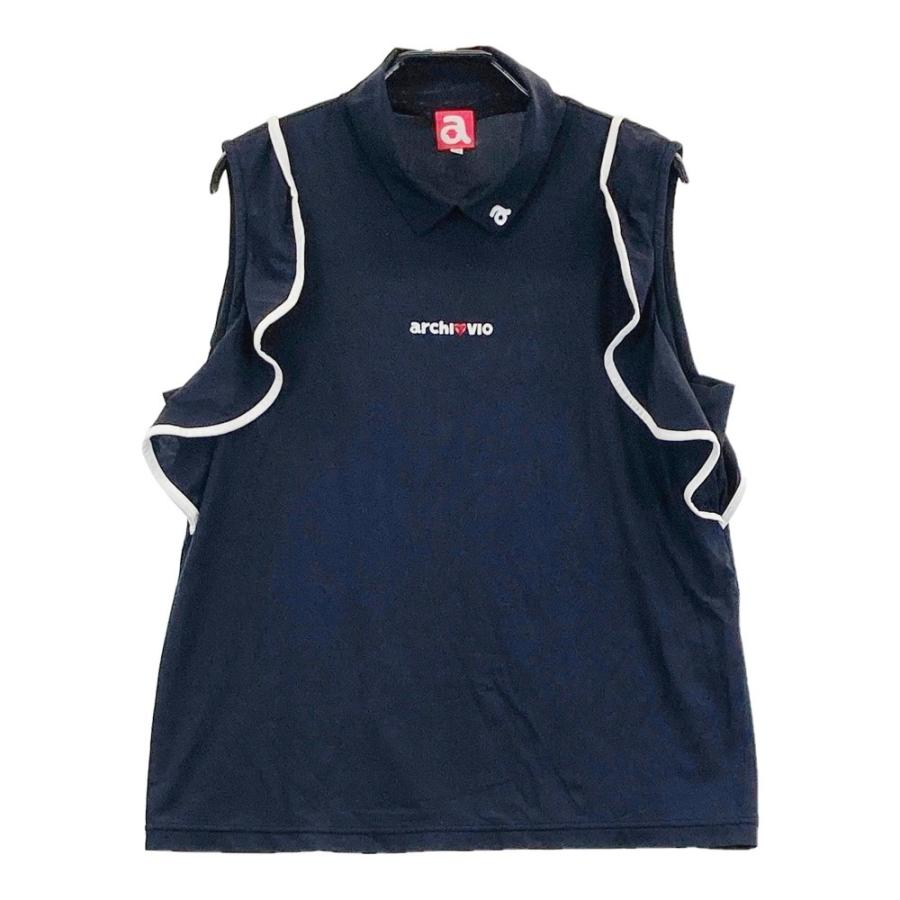 サイズ：38 ARCHIVIO アルチビオ  ハイネック 半袖Tシャツ  ネイビー系 [240101410282] ゴルフウェア レディース ストスト archivio ARCHIVIO アルチビオ 襟付 ハイネック 半袖Tシャツ