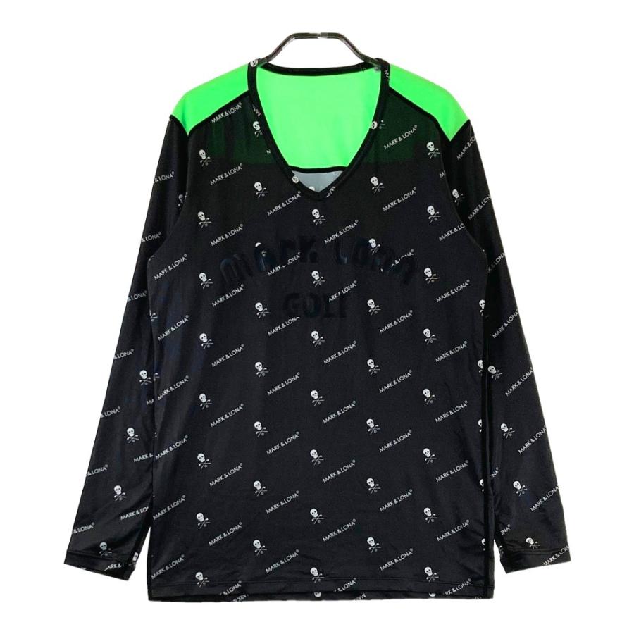MARK & LONA ブラック長袖アンダーウェア MARK&LONA（マークアンドロナ） 長袖 インナーTシャツ ロゴ柄 ブラック