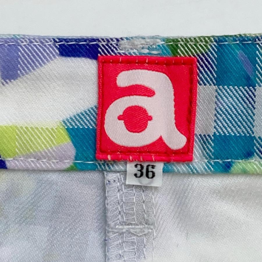 archivio（アルチビオ） ストレッチパンツ チェック × 総柄 ホワイト系