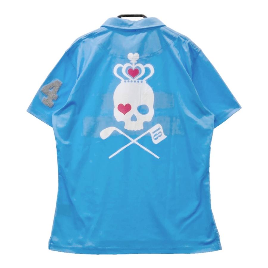 BIRDIE HUNT バーディーハント 半袖ポロシャツ ワッペン ブルー系 LL
