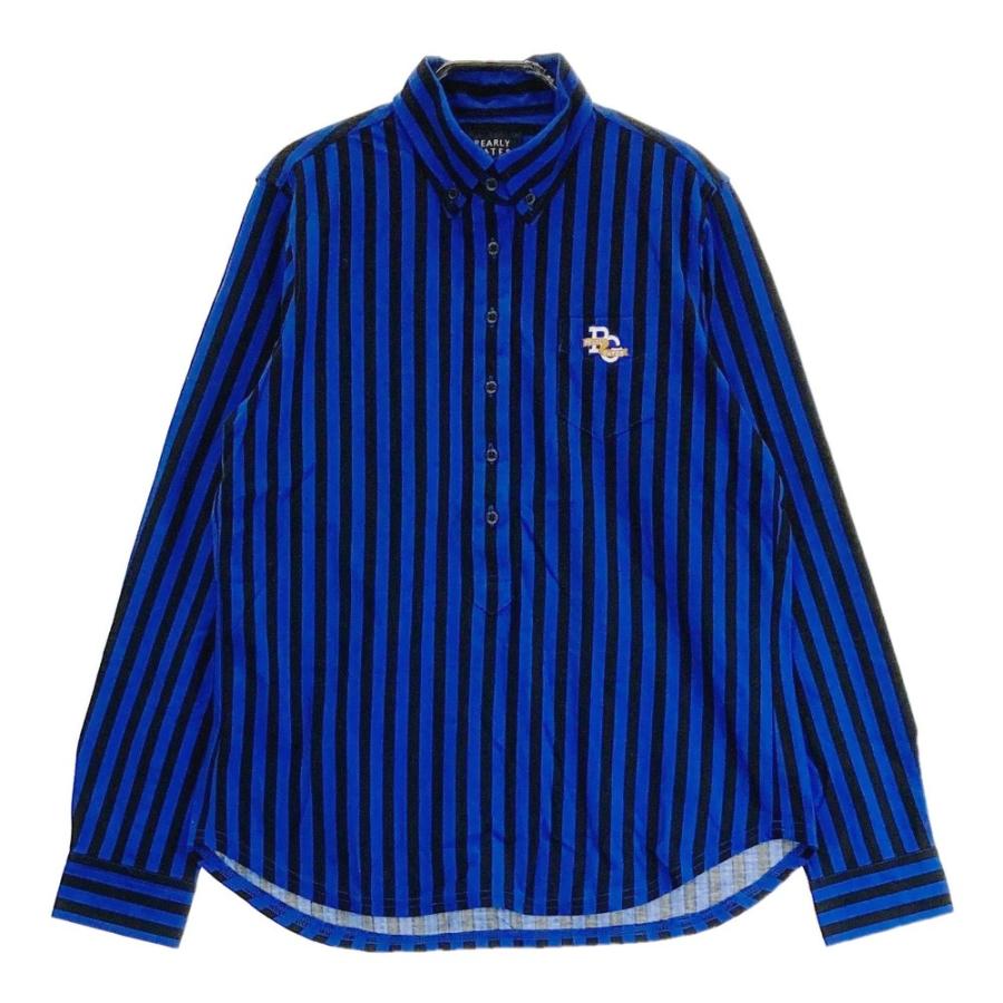 PEARLYGATES 未使用品 長袖ポロシャツ 紺 ネイビー ストライプ PEARLY GATES（パーリーゲイツ） 【新品】PEARLY GATES 長袖ポロシャツ