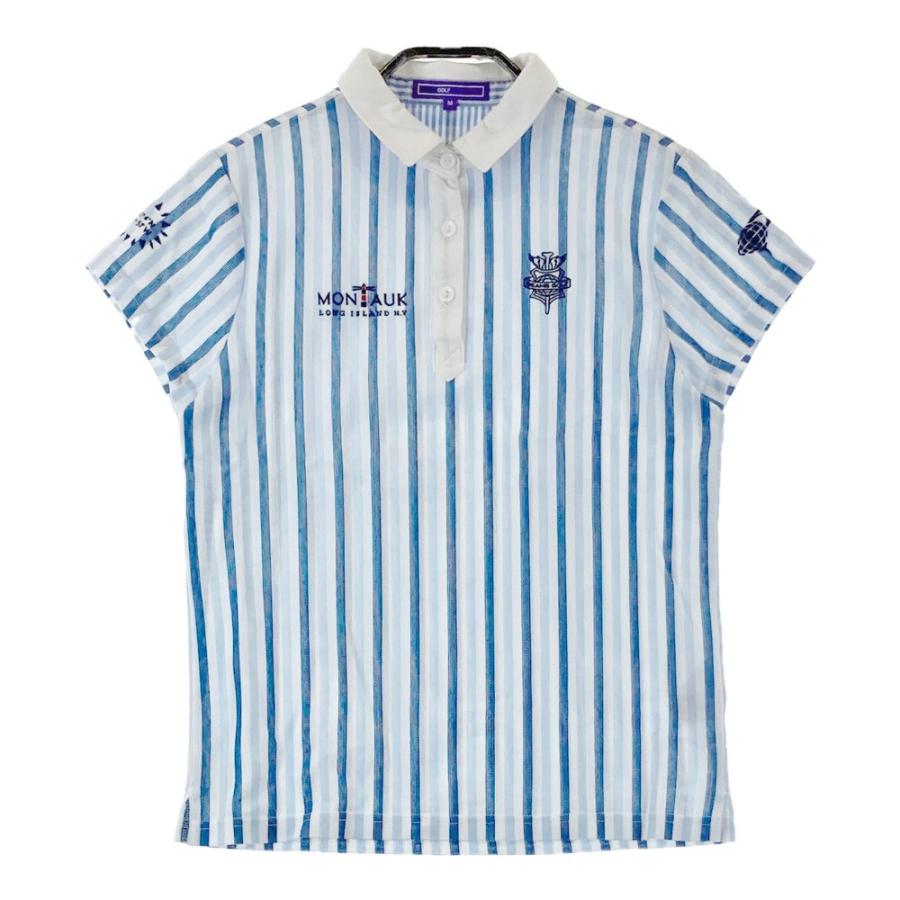BEAMS GOLF（ビームス ゴルフ） 半袖ポロシャツ ストライプ柄 ブルー系 