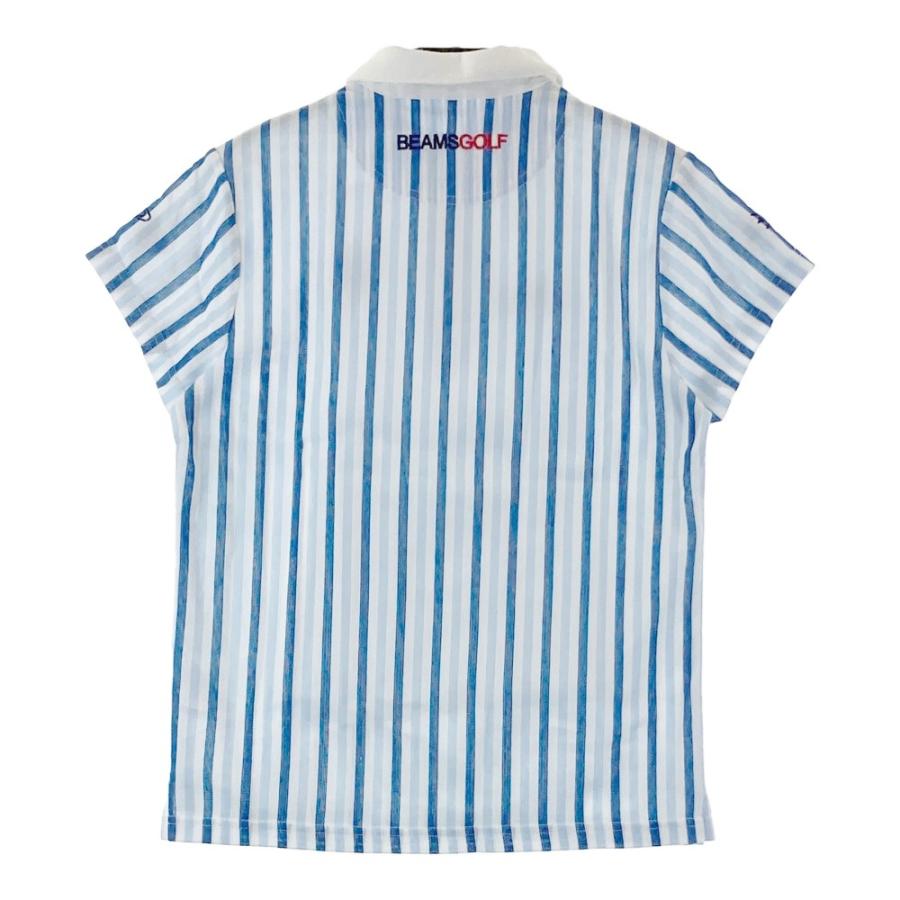 BEAMS GOLF（ビームス ゴルフ） 半袖ポロシャツ ストライプ柄 ブルー系 