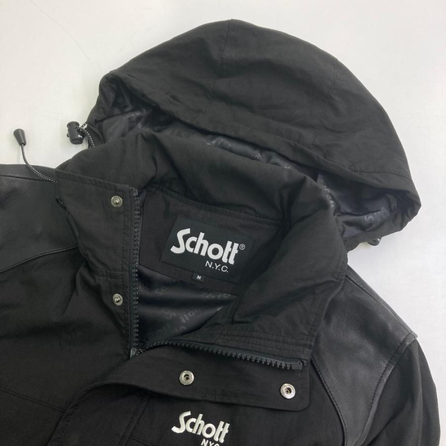 SCHOTT ショット 3112044 レザー切替ジャケット ブラック系 M メンズ