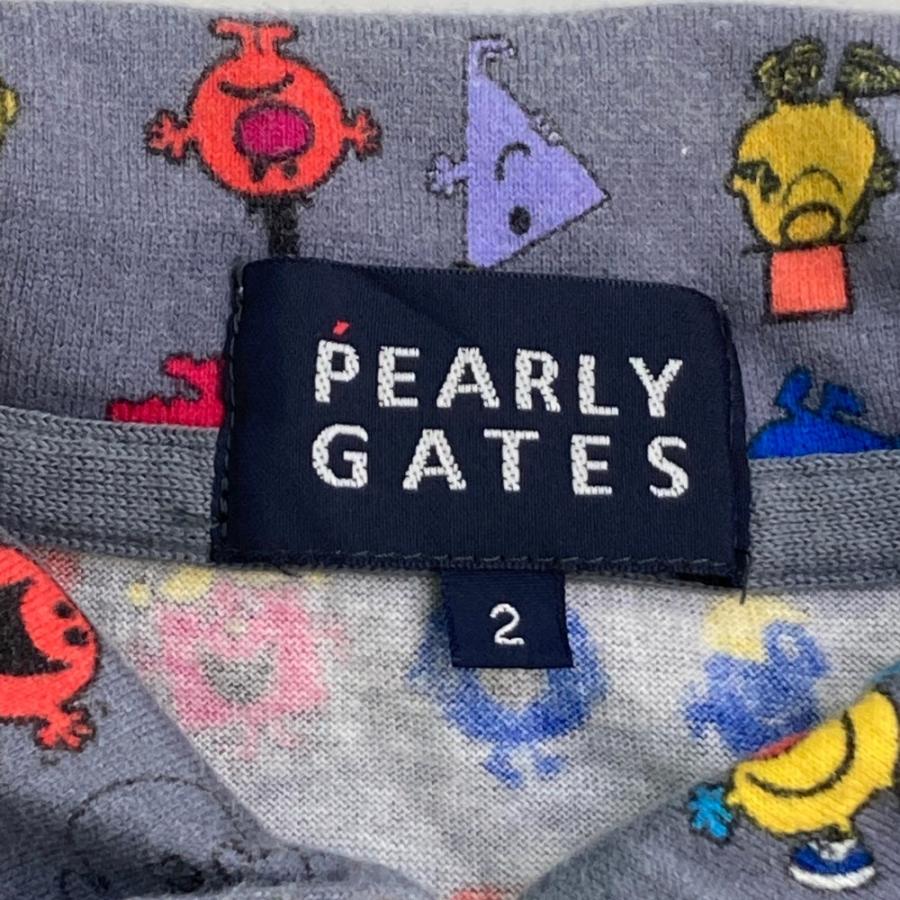 PEARLY GATES パーリーゲイツ × MR.MEN LITTLE MISS 半袖ポロシャツ 総柄 グレー系 2 ゴルフウェア レディース｜stst-used｜03