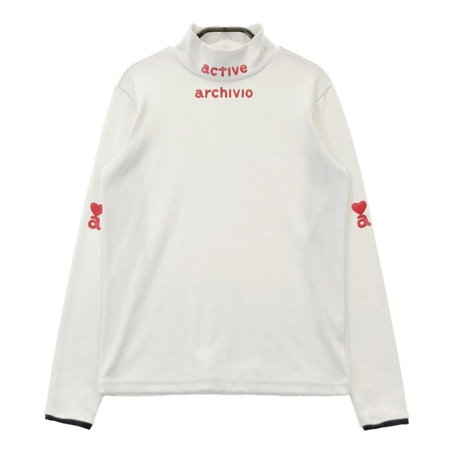 サイズ：36 ARCHIVIO アルチビオ 2023年 裏起毛 ハイネック 長袖Tシャツ  ホワイト系 [240101671145] ゴルフウェア レディース ストスト archivio（アルチビオ） 長袖ハイネックTシャツ ホワイト系 36 ゴルフ
