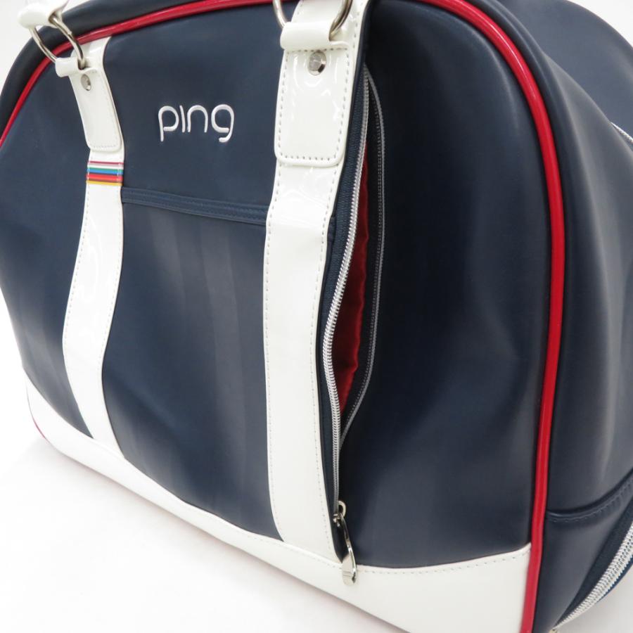 PING ピン  ローラー付 ボストンバッグ  ネイビー系  ゴルフウェア｜stst-used｜07