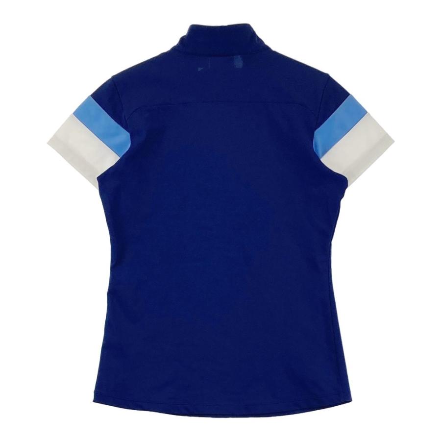 DESCENTE GOLF デサントゴルフ  ボタン付き 半袖Tシャツ  ブルー系 M ゴルフウェア レディース｜stst-used｜02