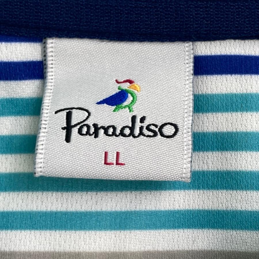 PARADISO パラディーゾ  半袖ポロシャツ ボーダー柄 ブルー系 LL ゴルフウェア レディース｜stst-used｜04