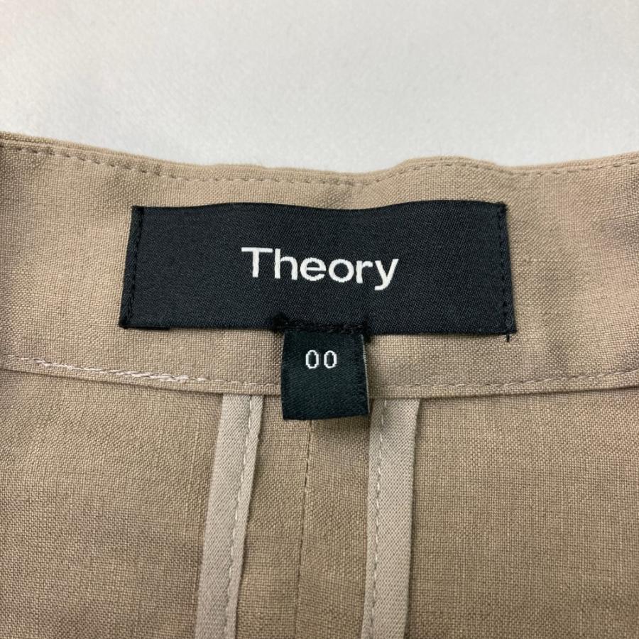 theory セオリー ノーカラージャケット 麻混 ベージュ系 00