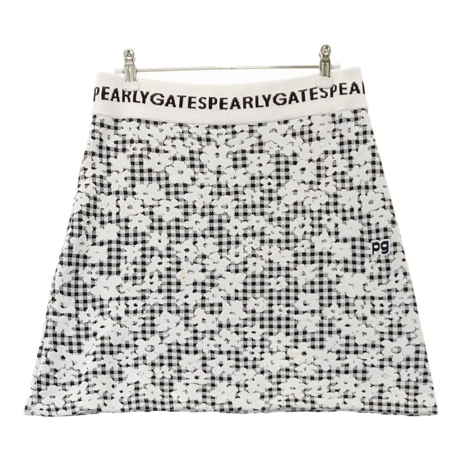 ㉚正規品 パーリーゲイツ 定価35,200円 ニットスカート 白 1 PEARLY GATES パーリーゲイツ ニットスカート 総柄 ホワイト系 1