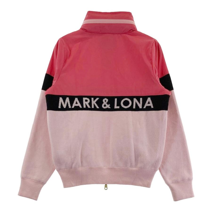 MARK&LONA マークアンドロナ 長袖 ニット ジップジャケット ピンク系 