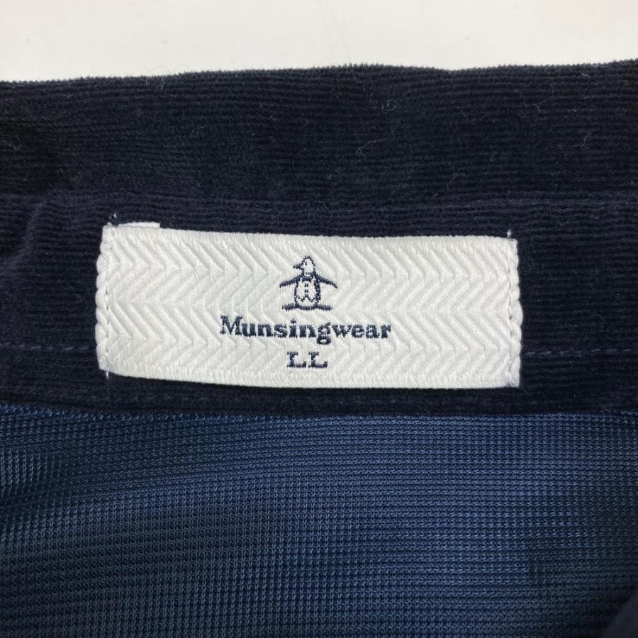 MUNSING WEAR マンシングウェア コーデュロイ 長袖ワンピース ネイビー 