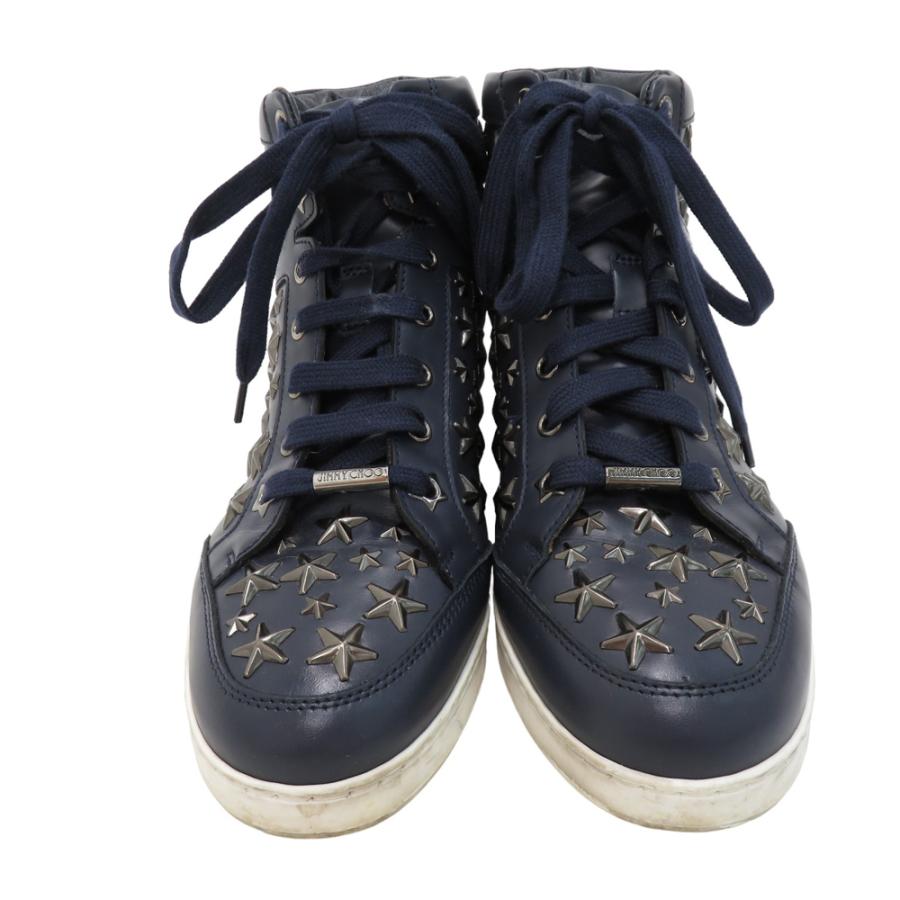 JIMMY CHOO（ジミーチュウ） ハイカットスニーカー レザー スター 