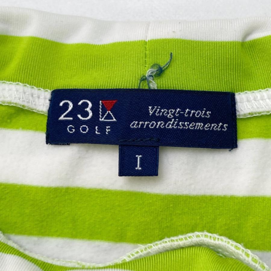 青のストライプ タートルネック　ゴルフウェア　レディース　23区 青のストライプ タートルネック ゴルフウェア レディース 23区