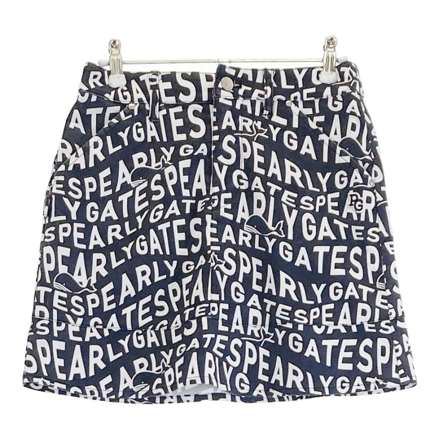 新品 パーリーゲイツ スカート ストレッチ 秋冬 レオパード ブラック