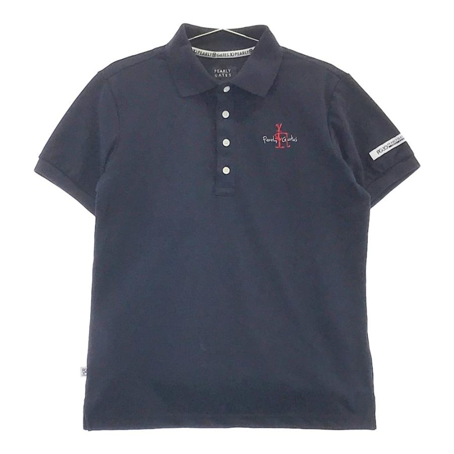 未使用級 近年モデル パーリーゲイツ 半袖ポロシャツ ゴルフウェア サイズ3 紺 PEARLY GATES パーリーゲイツ 30周年 半袖ポロシャツ ネイビー系
