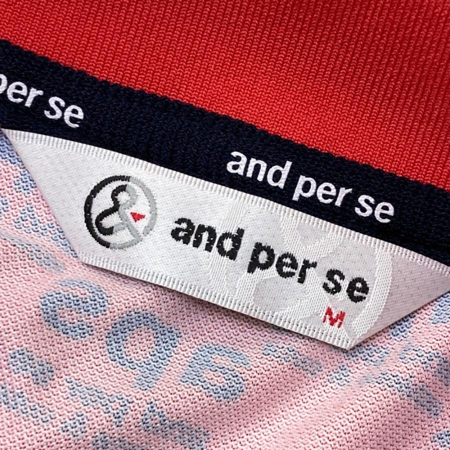 and per se（アンパスィ） 半袖ポロシャツ レッド系 M ゴルフウェア