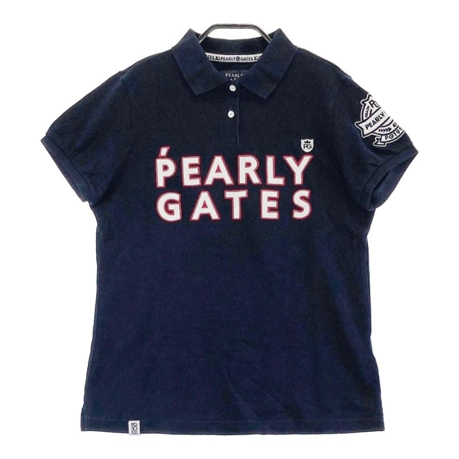 パーリーゲイツ　30周年記念　人気ニコちゃん　PG刺繍総柄　ポロシャツ PEARLY GATES（パーリーゲイツ） 30周年モデル 半袖ポロシャツ ニコ