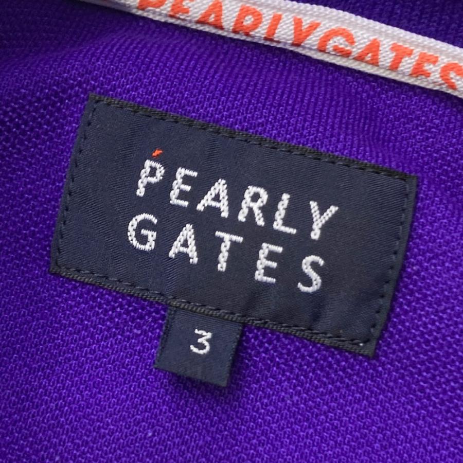 PEARLY GATES パーリーゲイツ 半袖ポロシャツ ワッペン パープル系 3