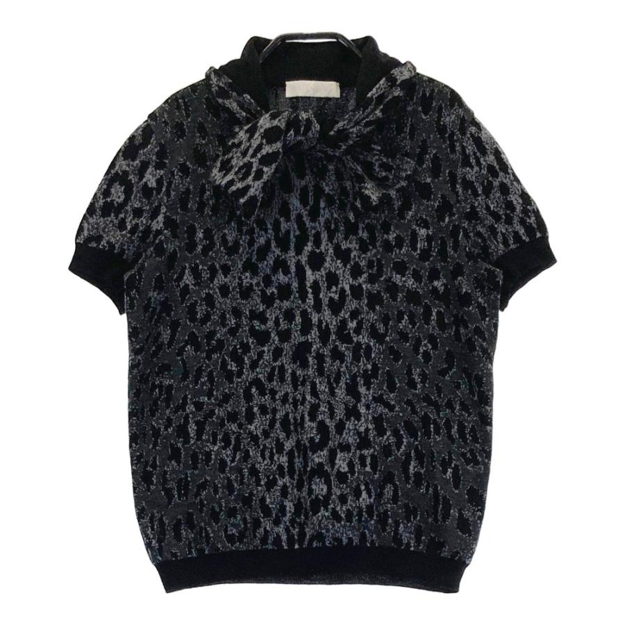 VALENTINO ヴァレンティノ ウール 半袖ニットセーター レオパード柄  