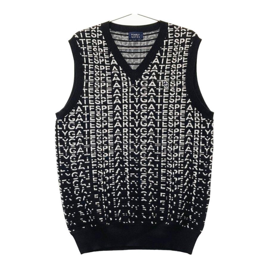 PEARLY GATES パーリーゲイツ ニットベスト ロゴ柄 ブラック系 6  